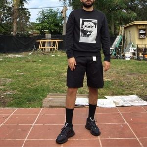 Dries Van Noten Blue Pasadena Tape Cotton Shorts